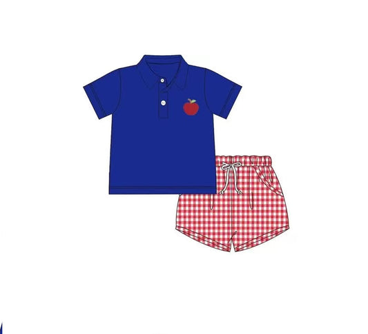 pre -order Blue Apple short Sleeve boy set BSSO1397