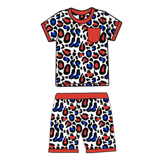 pre -order leopard print short Sleeve boy set BSSO1402