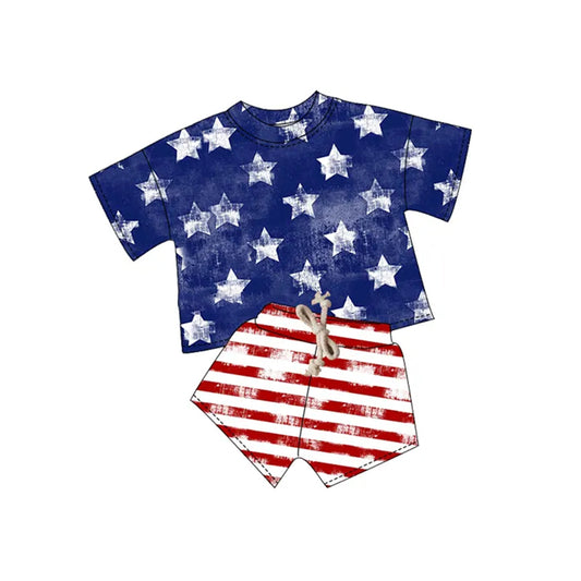 pre -order stars print short Sleeve boy set BSSO1405