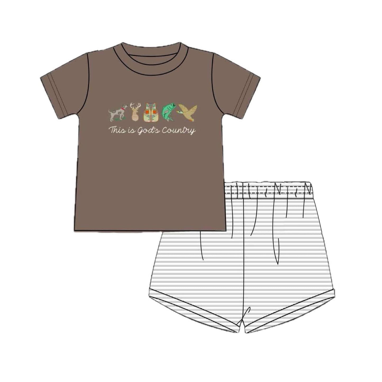 pre -order animals print short Sleeve boy set BSSO1410