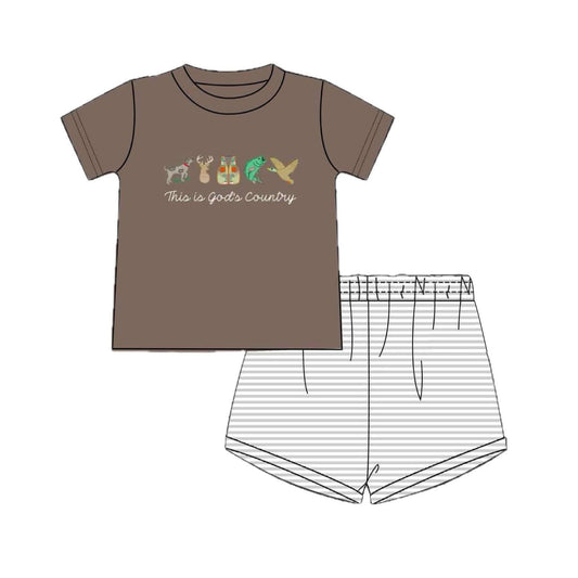 pre -order animals print short Sleeve boy set BSSO1410