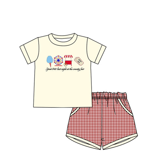 pre -order yellow pattern print short Sleeve boy set BSSO1468