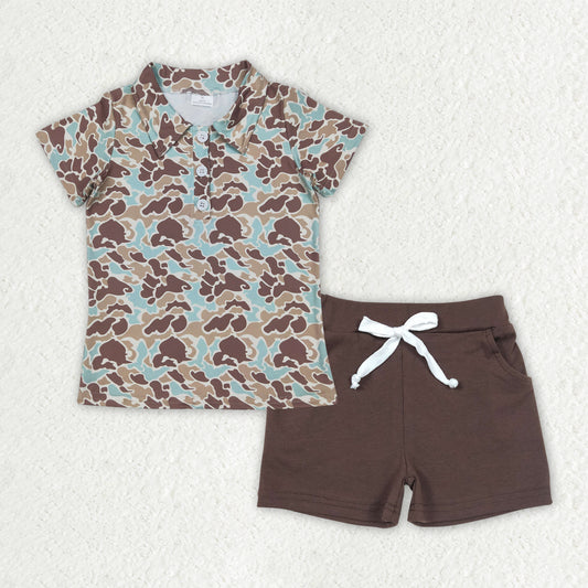 pre -order Camo print short Sleeve boy set BSSO1486