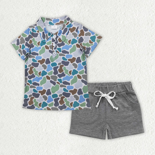 pre -order camo print short Sleeve boy set BSSO1491