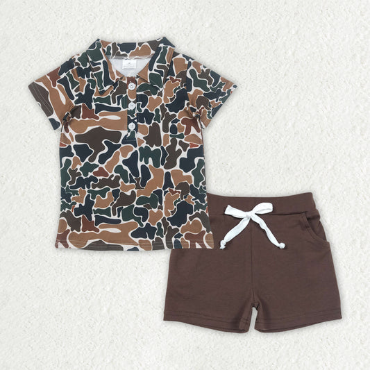 pre -order camo print short Sleeve boy set BSSO1493