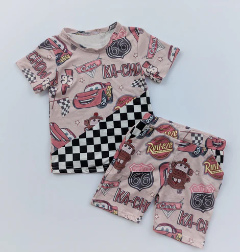 pre -order Cars print short Sleeve boy set BSSO1507