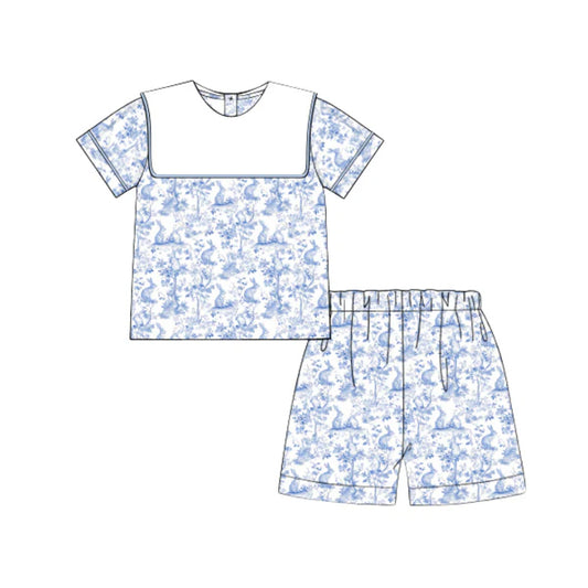 pre -order blue floral short set BSSO1694
