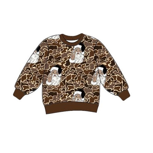 pre-order Christmas santa leopard long sleeve Top BT0845