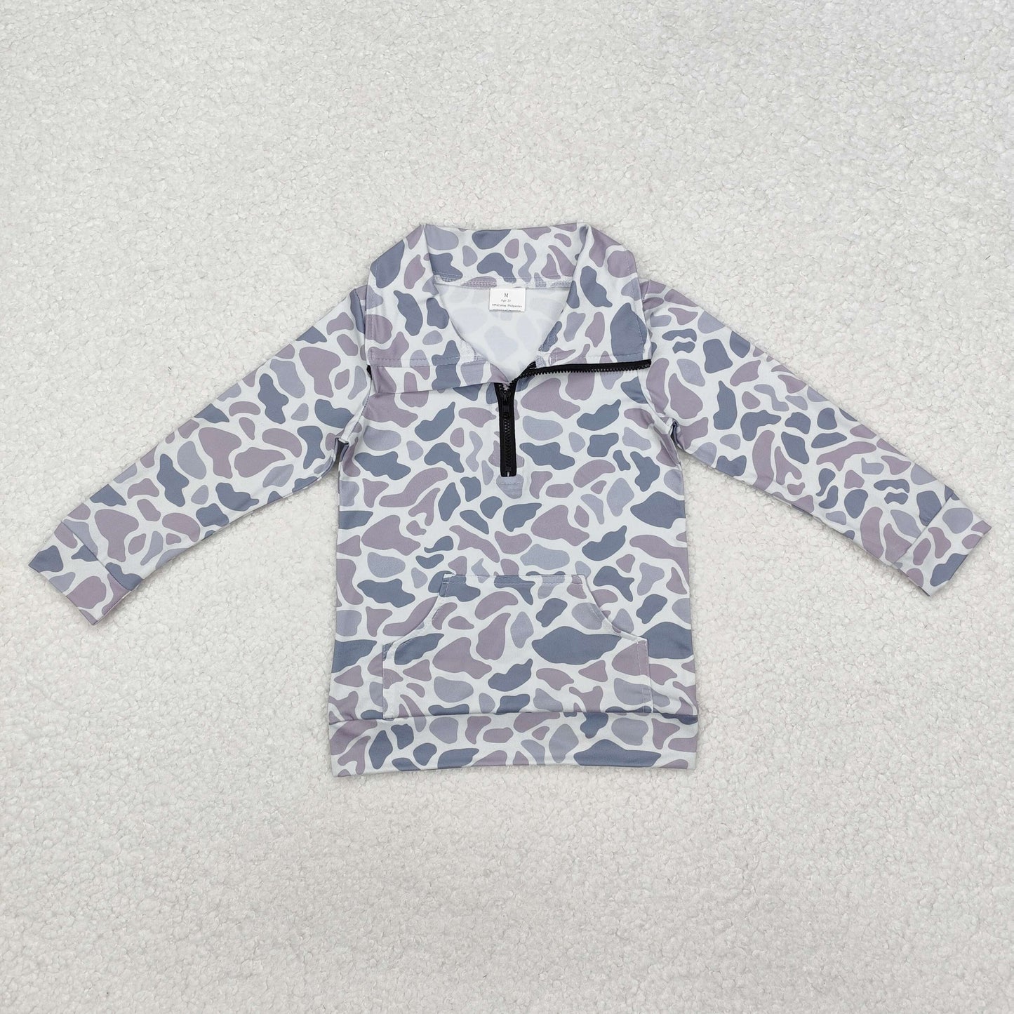 Camo blue purple With zipper Long sleeve Shirt