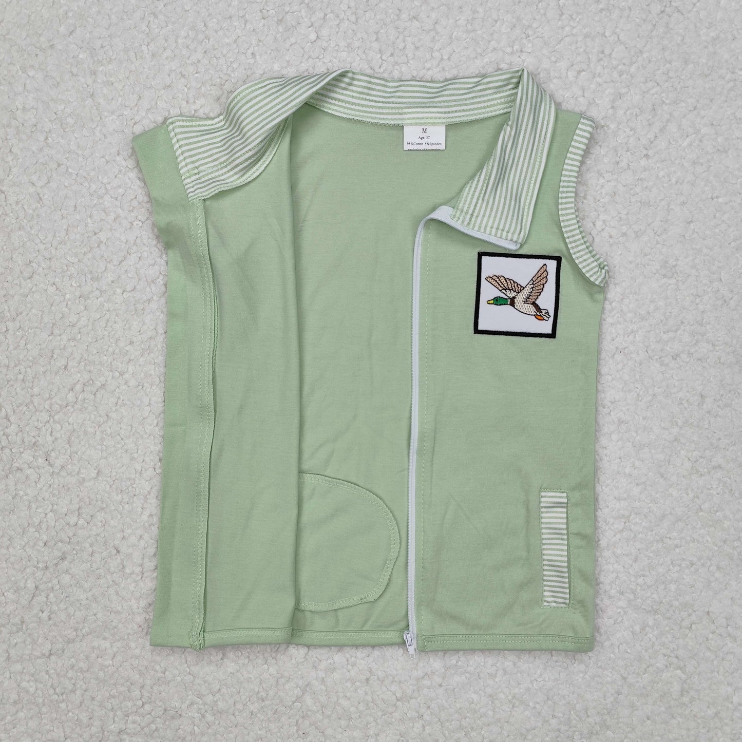 Green duck zipper vest