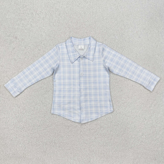 blue plaid long Sleeve Shirt