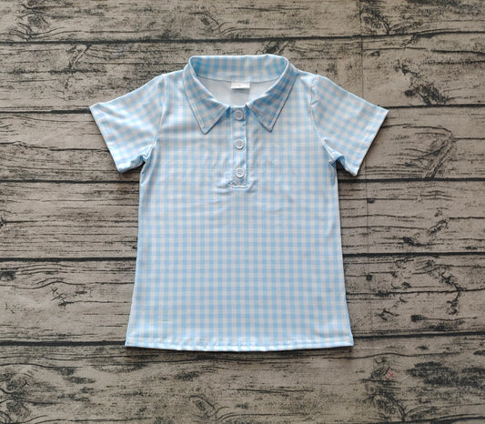 pre -order Blue plaid short sleeve BSSO1125