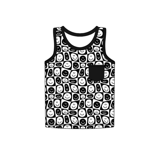 pre -order smile plaid print sleeveless  BT1192
