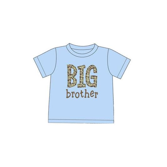 pre -order blue big brother print short Sleeve boy set BT1205
