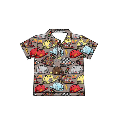 pre -order colored hats print short Sleeve boy set BT1228