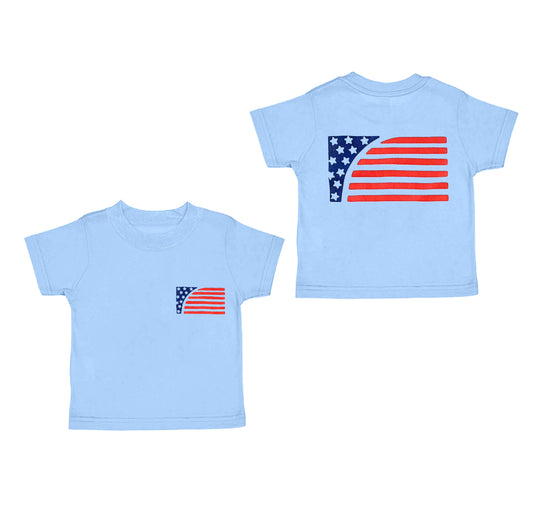 pre -order Blue 4th of July stripe print short Sleeve boy set BT1233