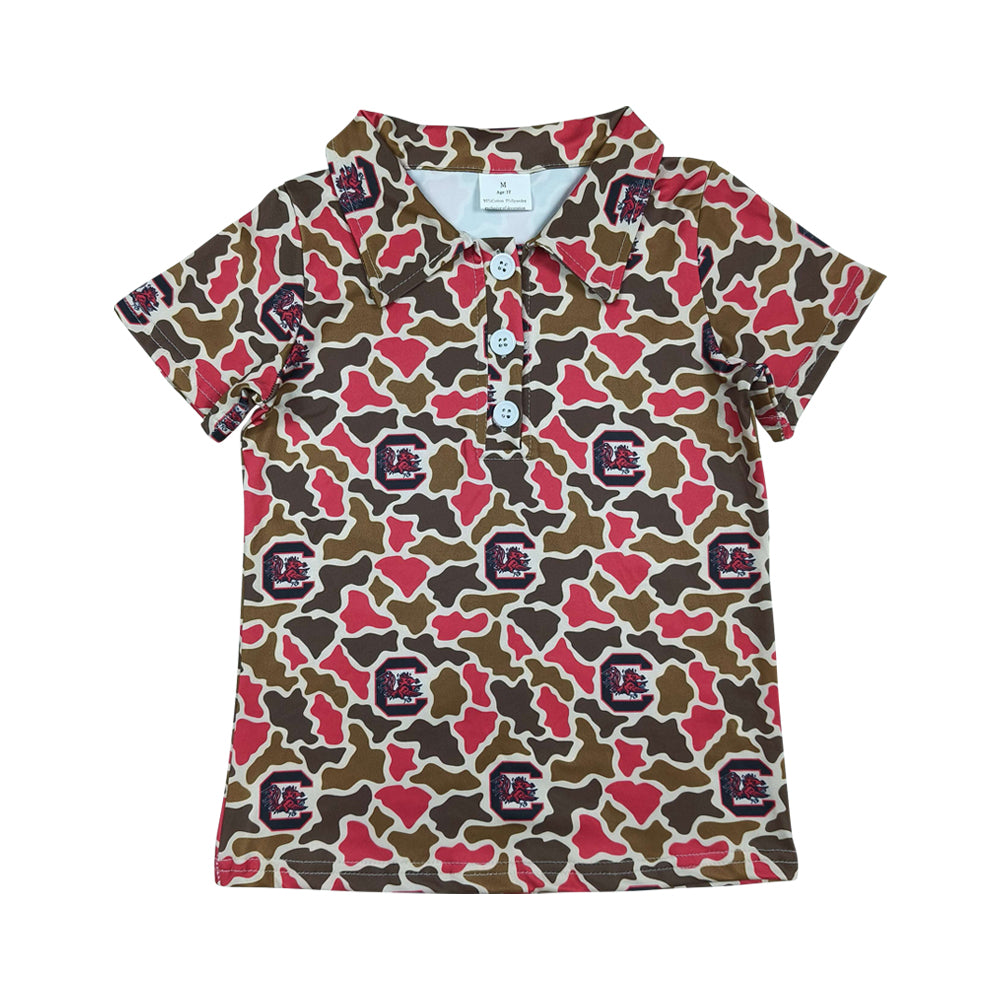 Camo with Button football short sleeve Shirt BT1697