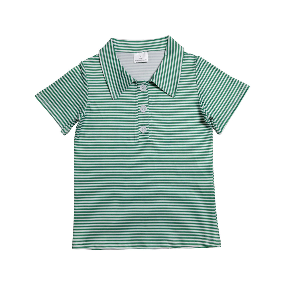 Green Stripe with Button short sleeve Shirt BT1832