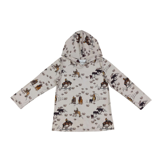 western print Long Sleeve Hoodies BT1843