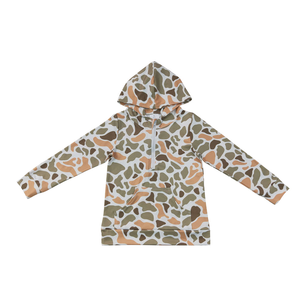 Camo print Long Sleeve half zip Hoodies BT1853