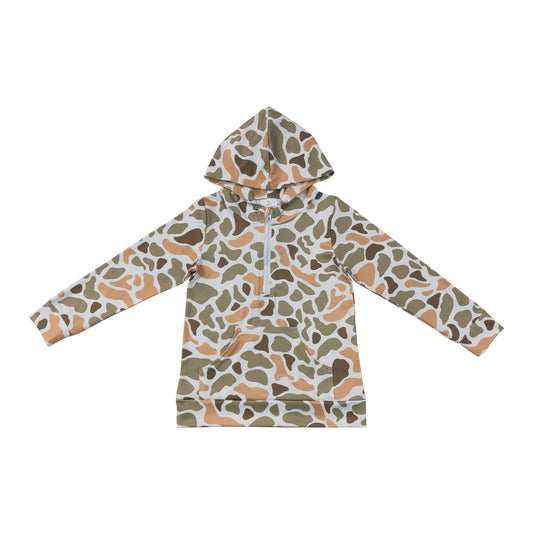Camo print Long Sleeve half zip Hoodies BT1853