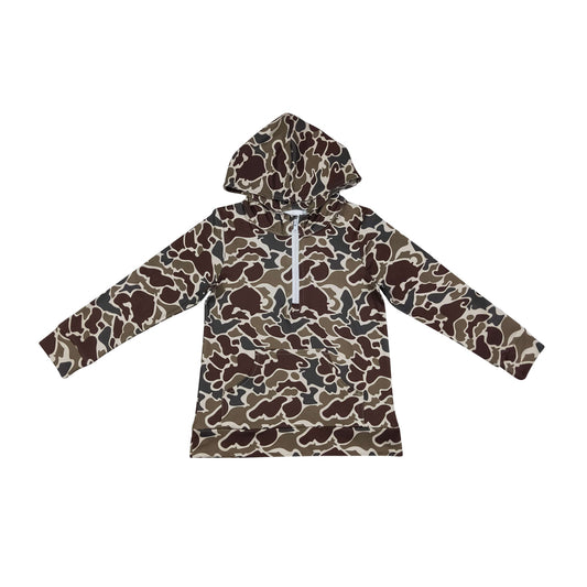 brown Camo print Long Sleeve Hoodies BT1854