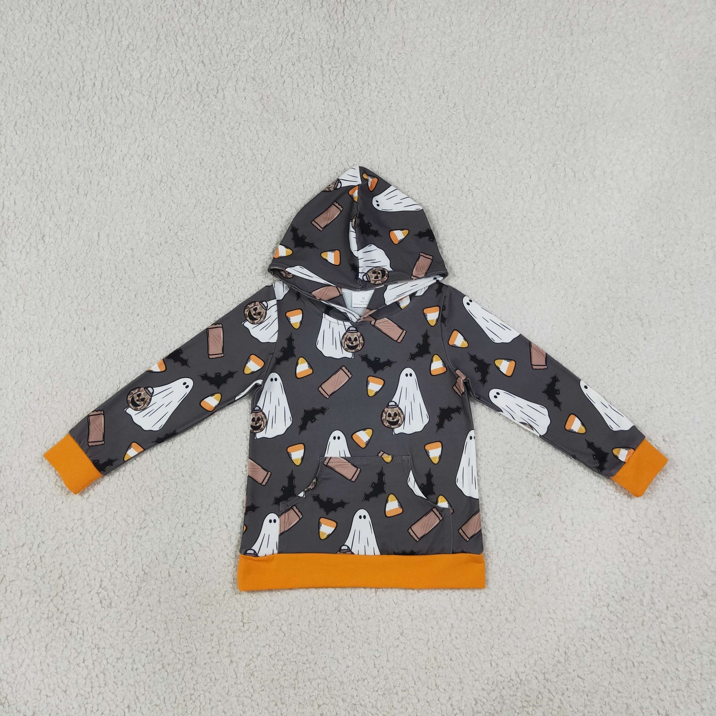 BT1843 Halloween Candy Bats Kids Boys Hoodie Pullover