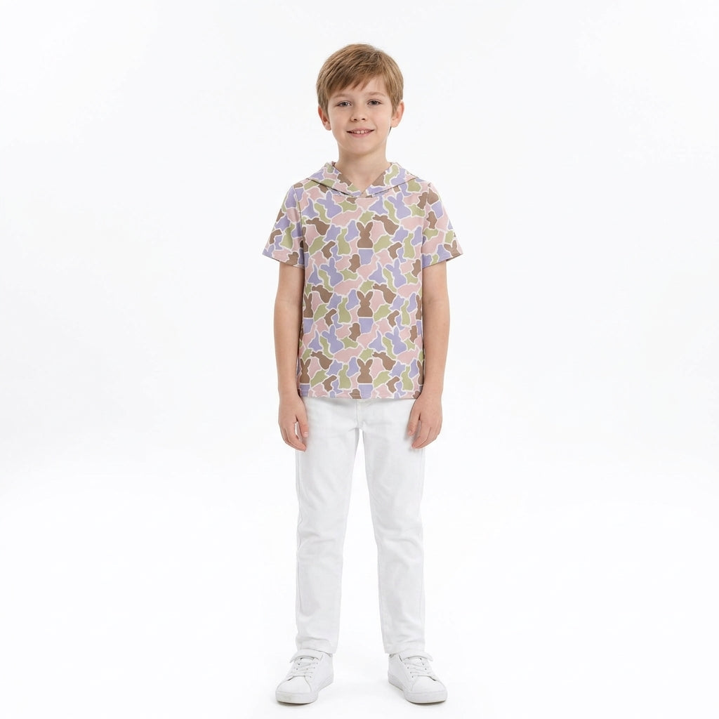 BT1964 Easter Bunny Camo Kids Boys Hoodie Pullover