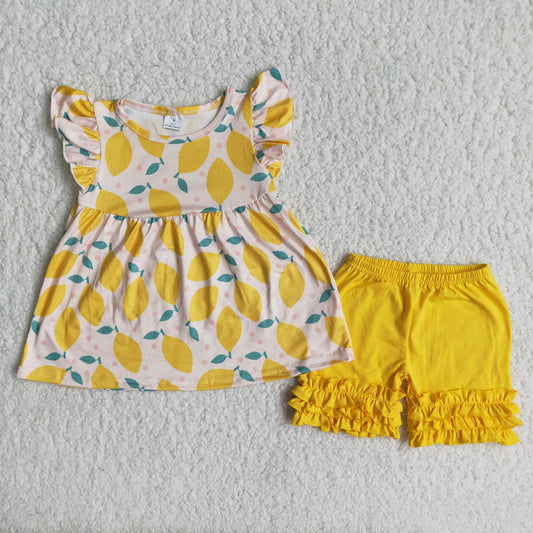 girl lemon short Girls Set