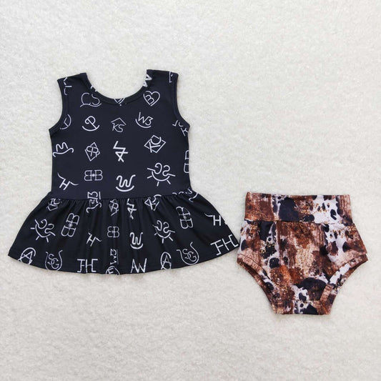 Black leopard Bummies Girls Set