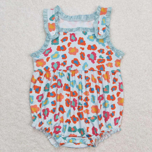 colorful leopard Print Romper