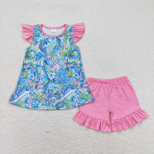 Blue flowers Summer Girls Set