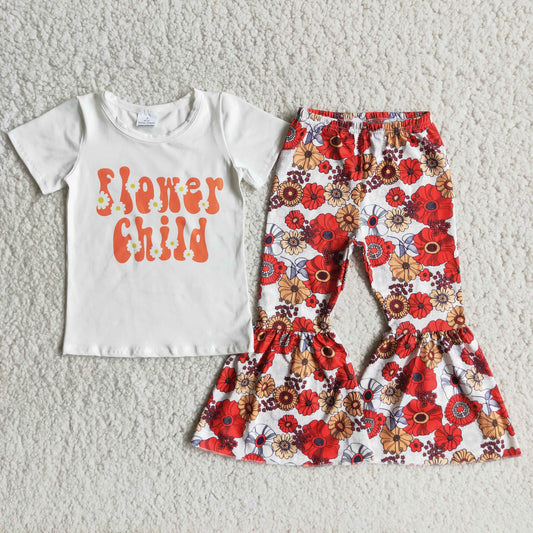 floral bell pants girl outfits