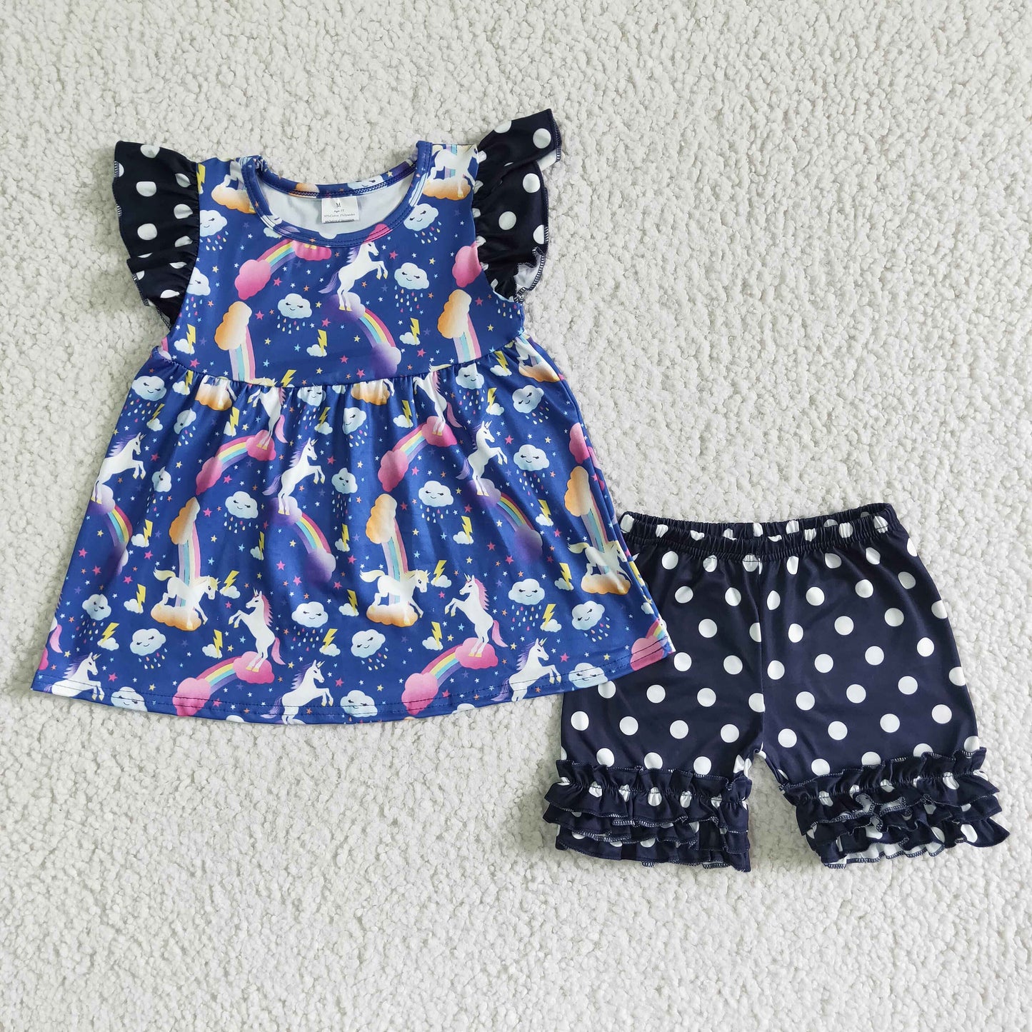 Blue short sleeve girls set