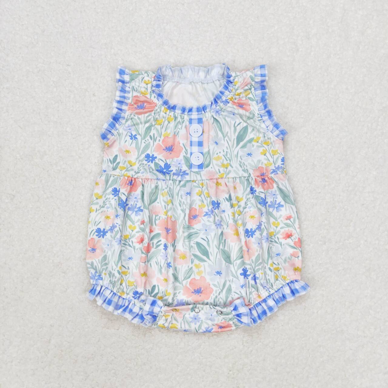 Flowers sleeveless Print Baby Romper