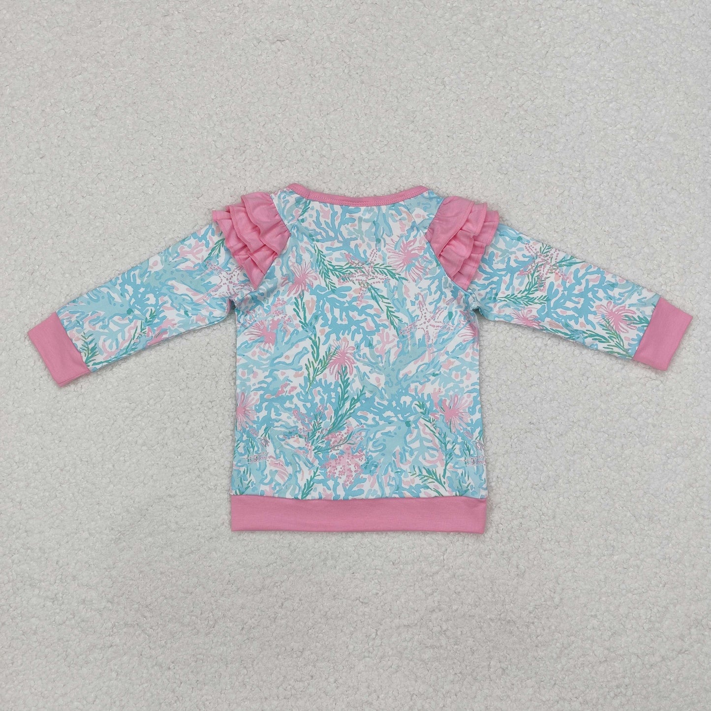 Blue flowers print Long Sleeve Shirt