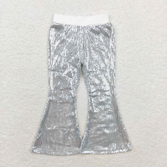 white Sequined bell pants