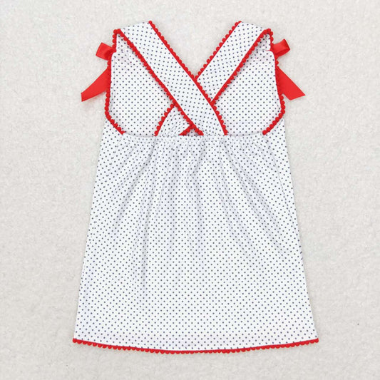 dot Embroidery Flag Top