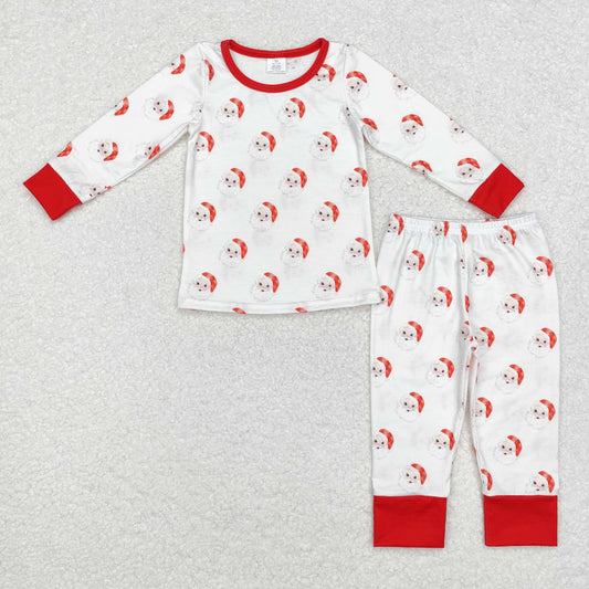 Christmas santa  Print Long Sleeve Pajamas ( material contains bamboo ）