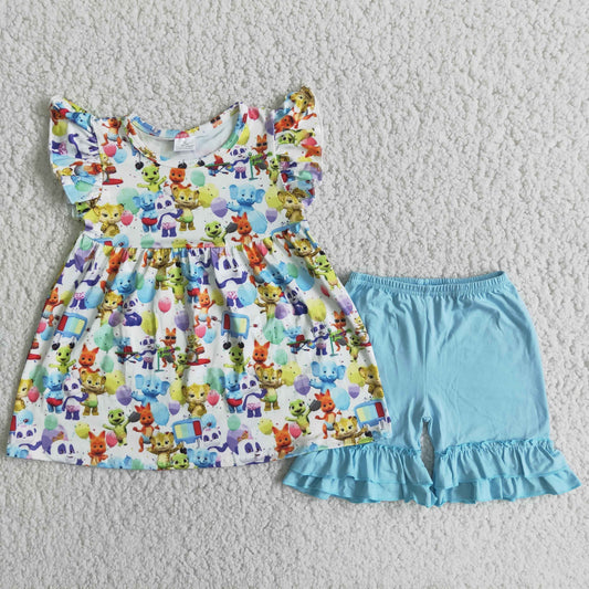 blue cartoon summer set