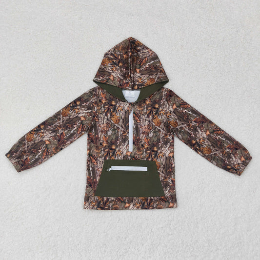 Camo print With Zipper Coat