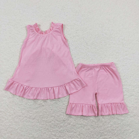 Pink with bow Print Summer Girls Set