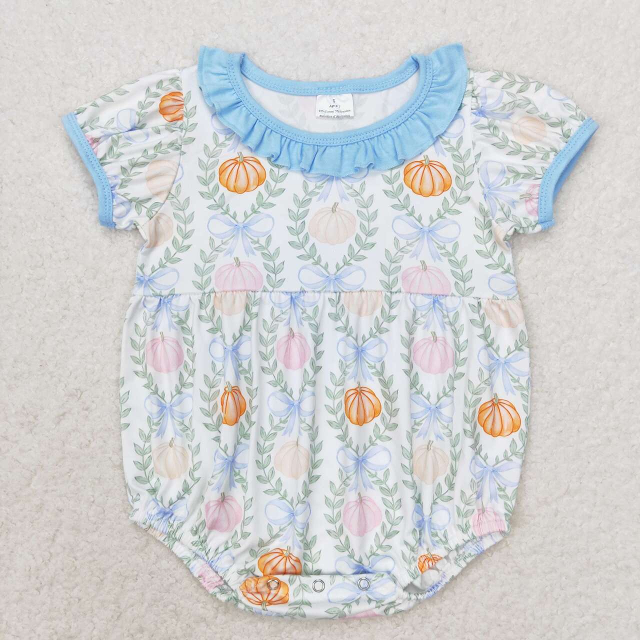 Blue flowers pumpkin Baby Romper