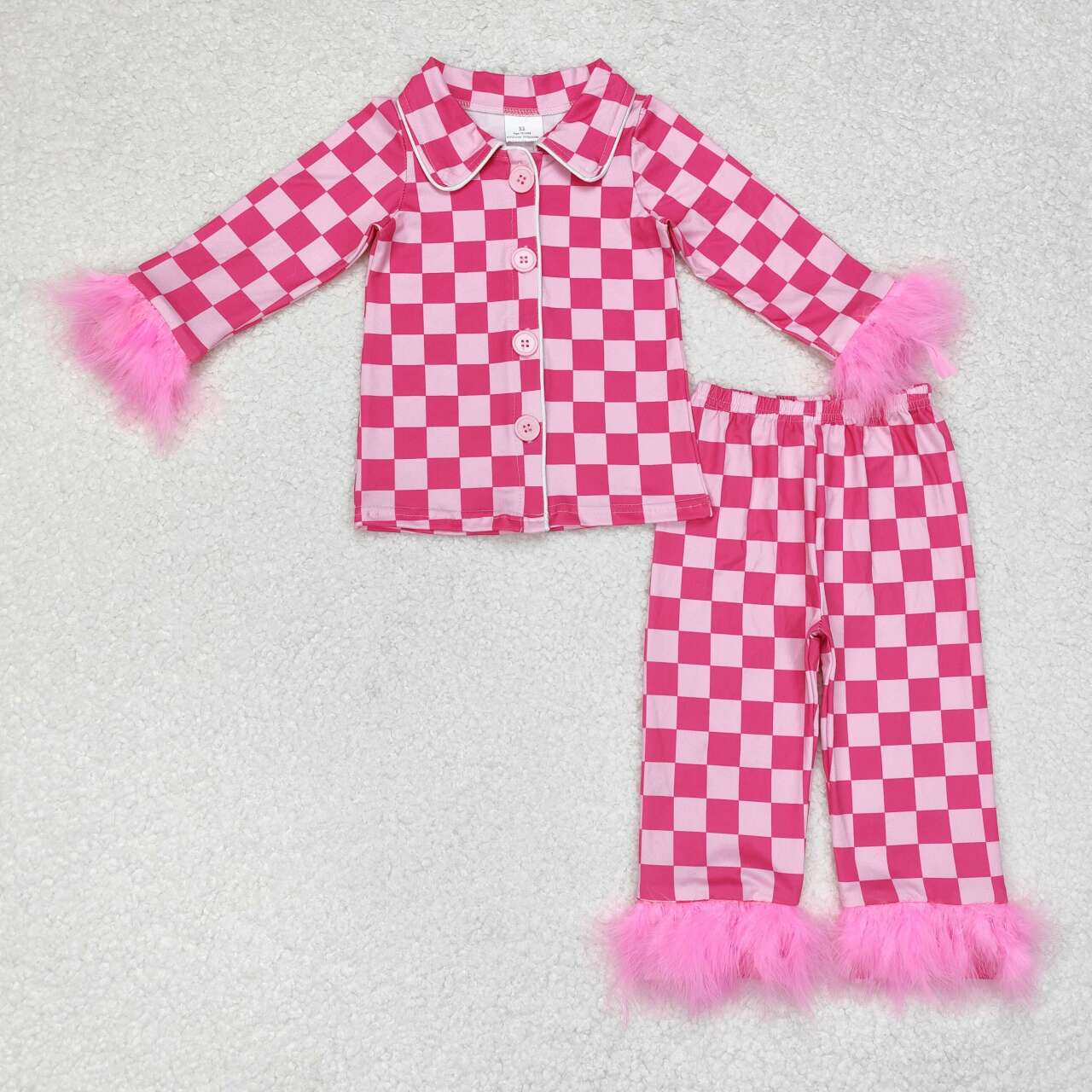 Pink plaid Girls Pajamas