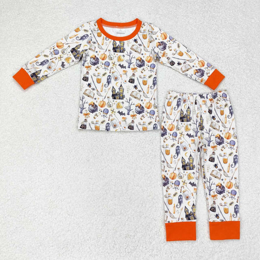 Halloween Orange cartoon long Sleeve Long Pants Pajamas