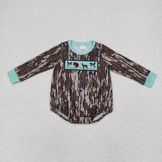 Camo duck Print long sleeves romper