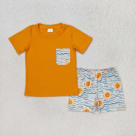 Sun print short sleeve boy set
