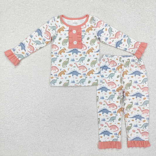 Dinosaurs long sleeve trousers girls pajamas