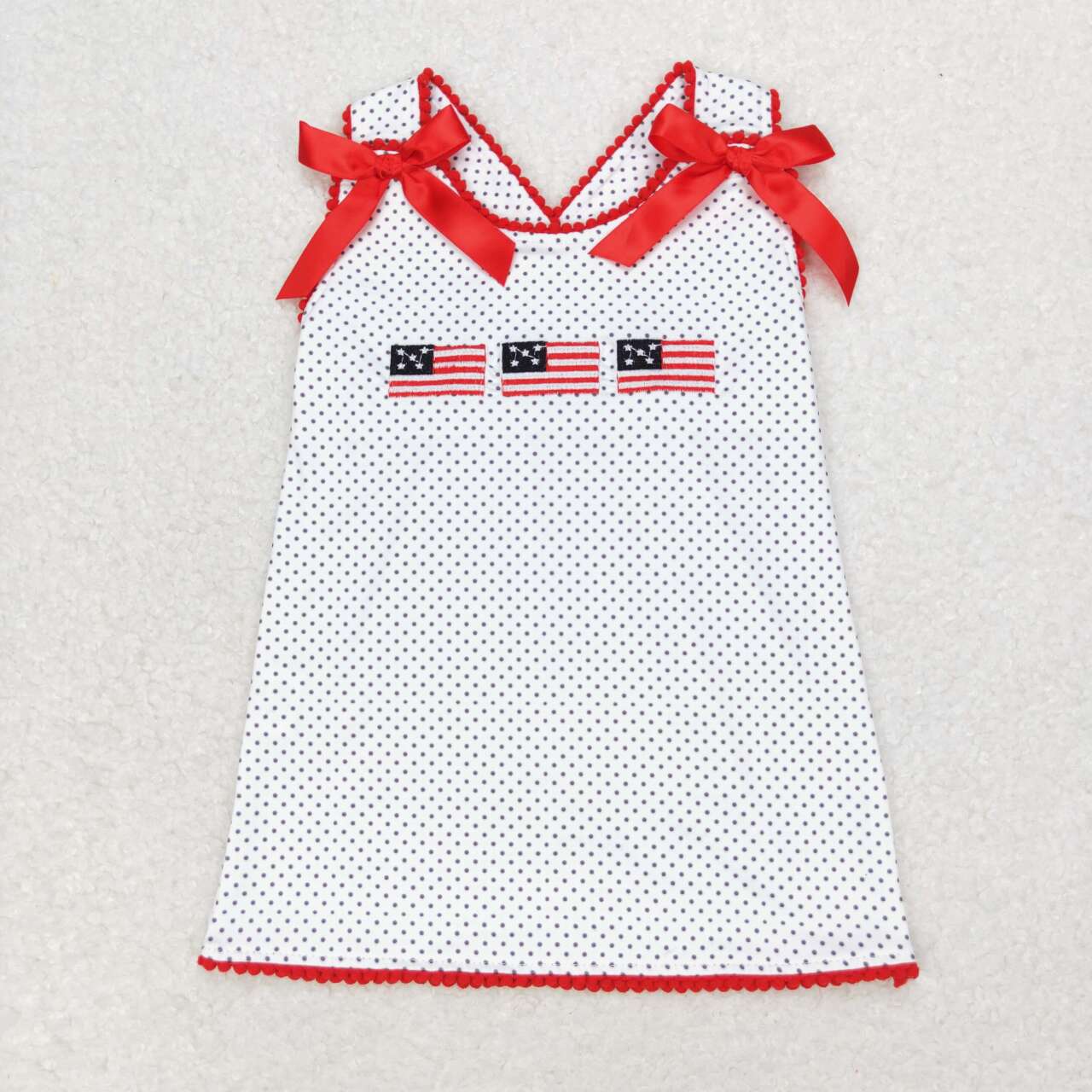 dot Embroidery Flag Top