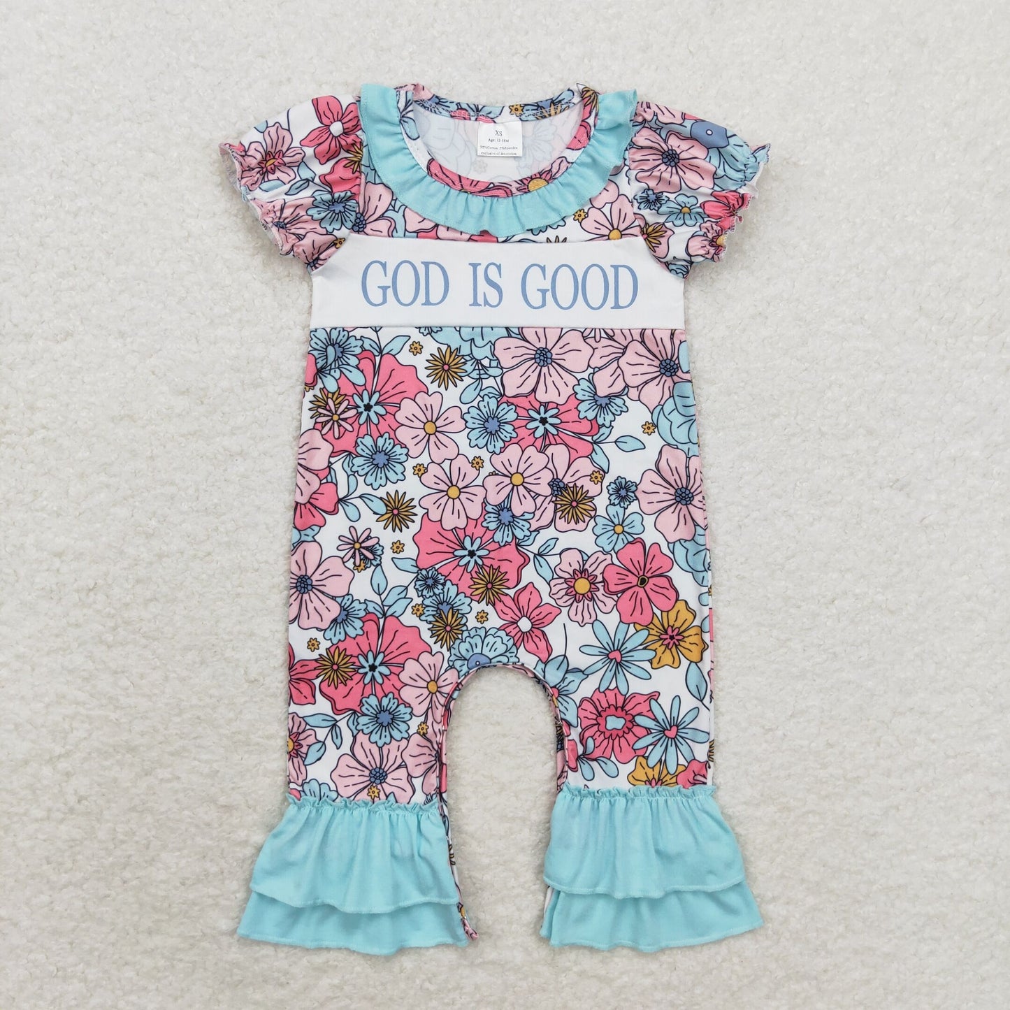 flowers GOD is GOOD Baby Romper